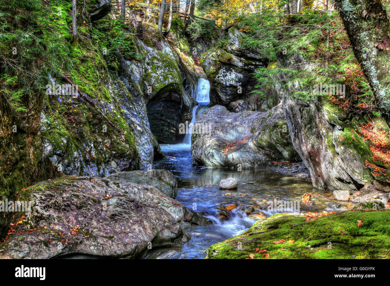 Texas-Wasserfall in Vermont Stockfoto