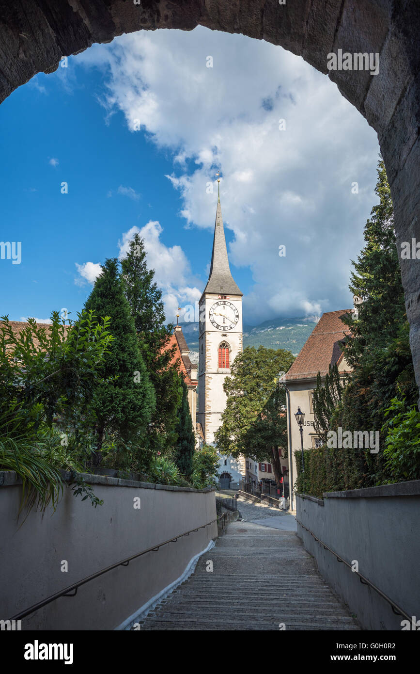 St. Martin Kirche in Chur, die älteste Stadt der Schweiz Stockfoto