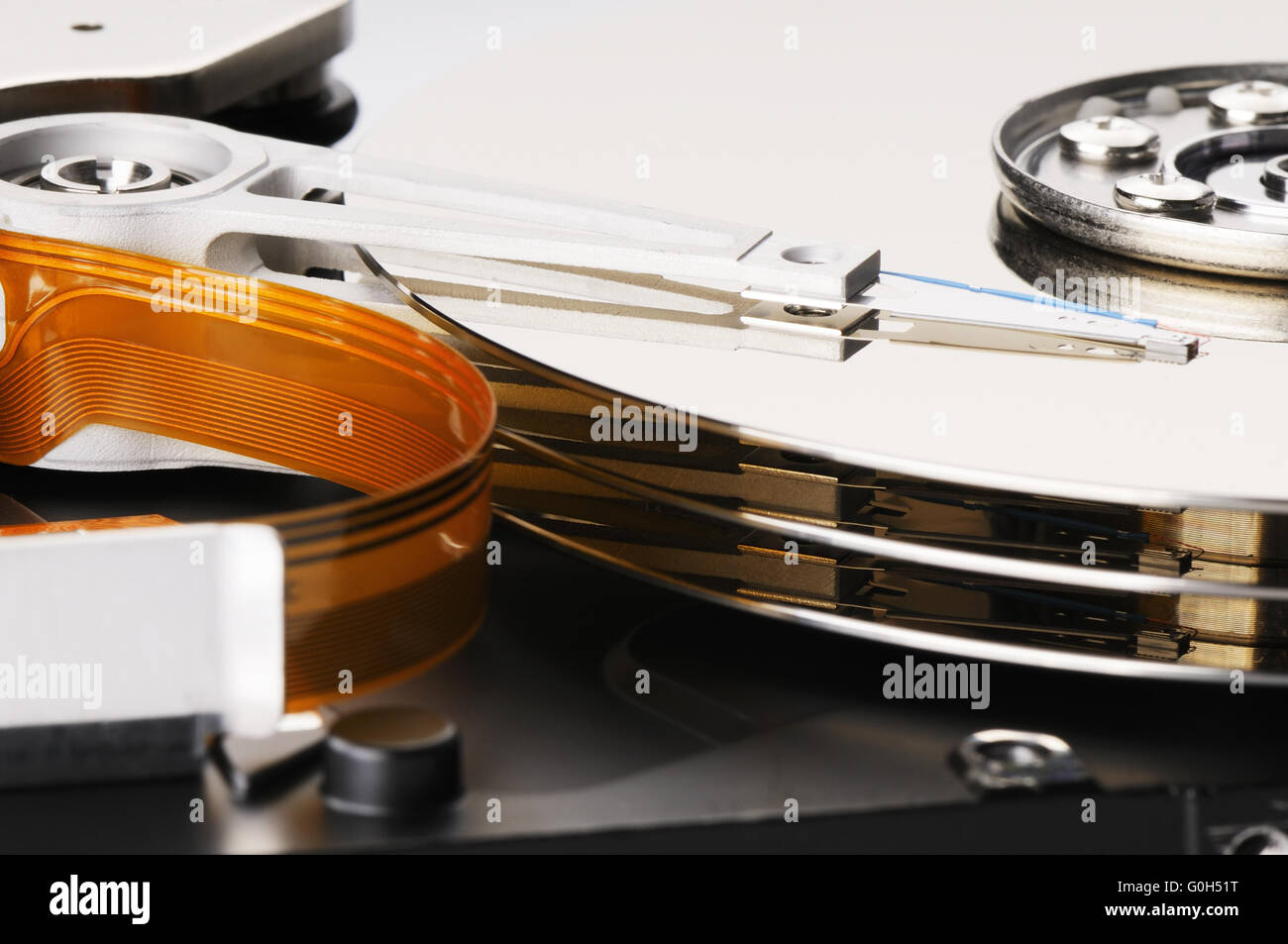 Computer Festplatte (HDD) Hintergrund auseinander genommen Stockfoto