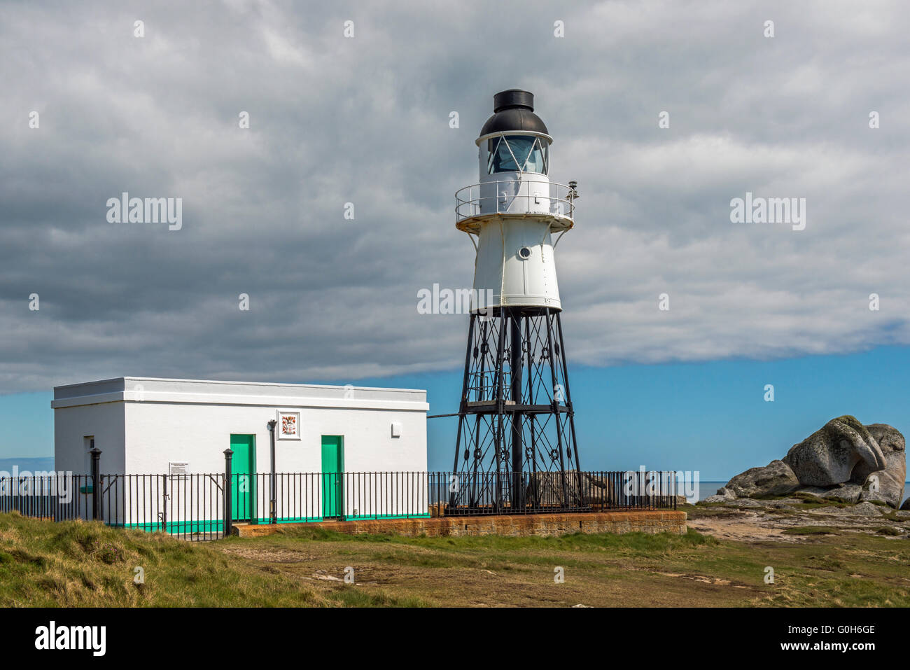 Leuchtturm auf Peninnis Kopf auf St Marys in die Isles of Scilly, Cornwall, England Stockfoto