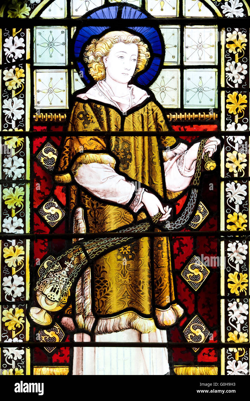 Glasfenster in der Kirche Stockfoto