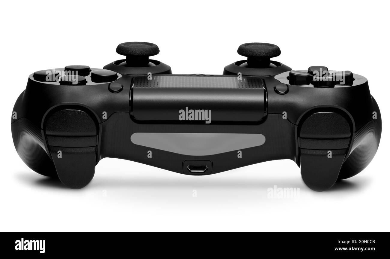 Joystick auf weißem Hintergrund, isolierte Nahaufnahme Stockfoto