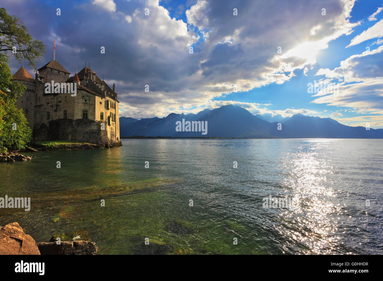 Herbst in Montreux Stockfoto