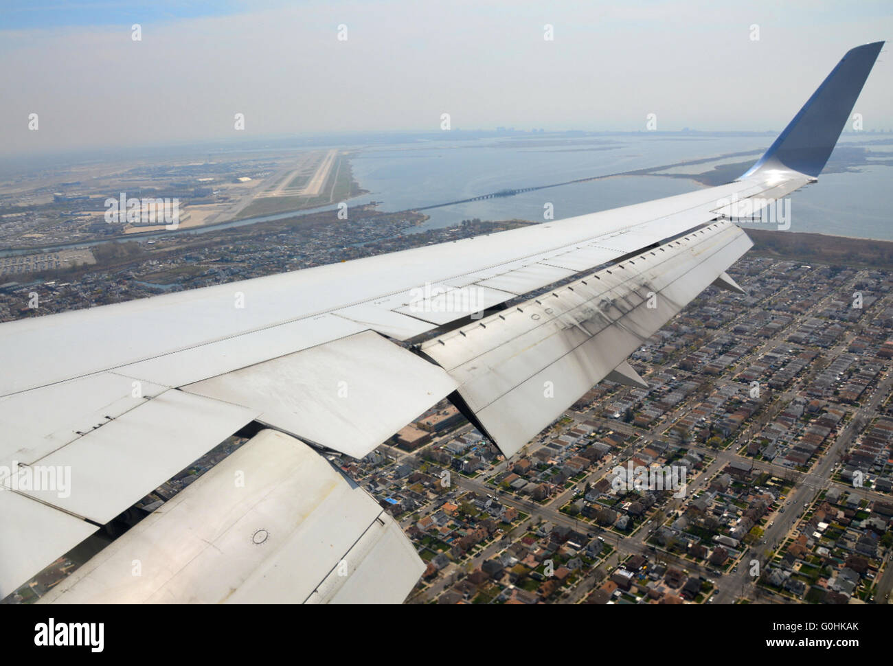 Im Endanflug nach New York JFK Airport Stockfoto