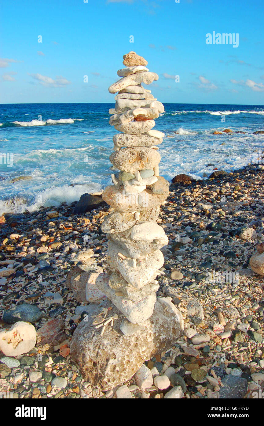 Rock Cairn, St. John, USVI Stockfoto