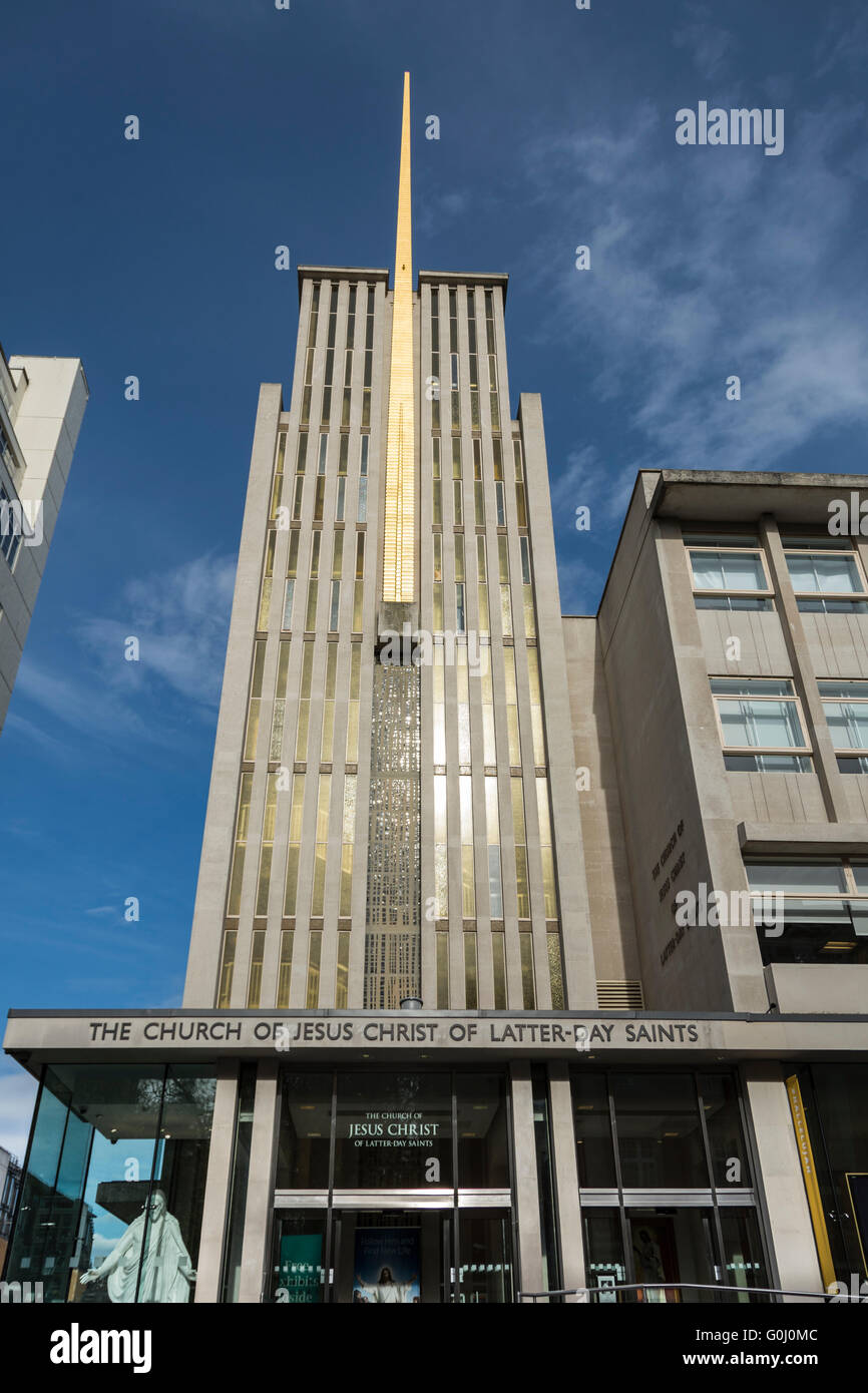 Die mormonische Kirche von Jesus Christus von Heiligen, South Kensington, London, England, UK. Stockfoto