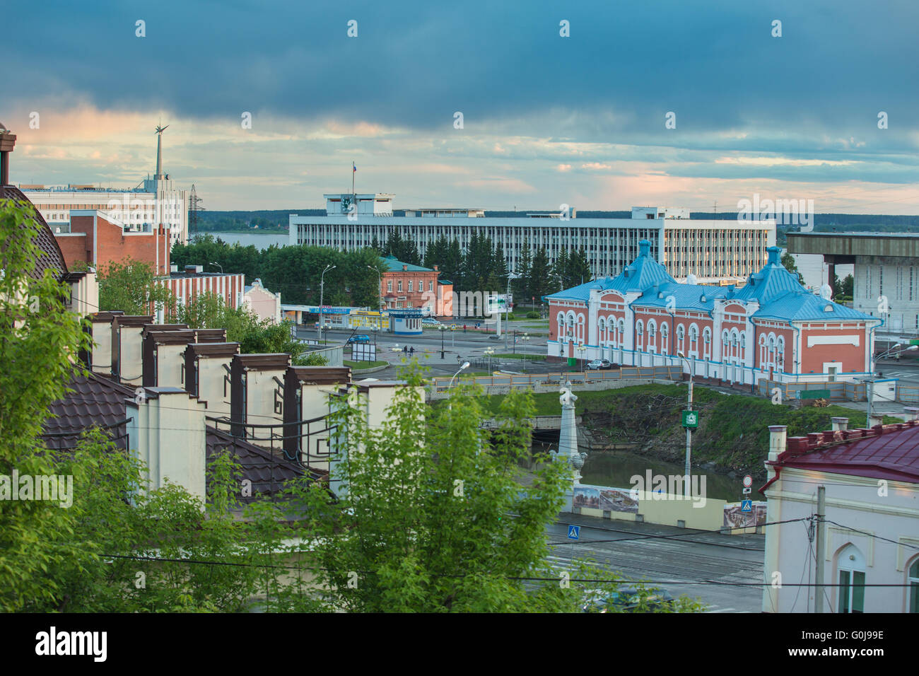 Architektur der Stadt Tomsk. Russische Föderation Stockfoto