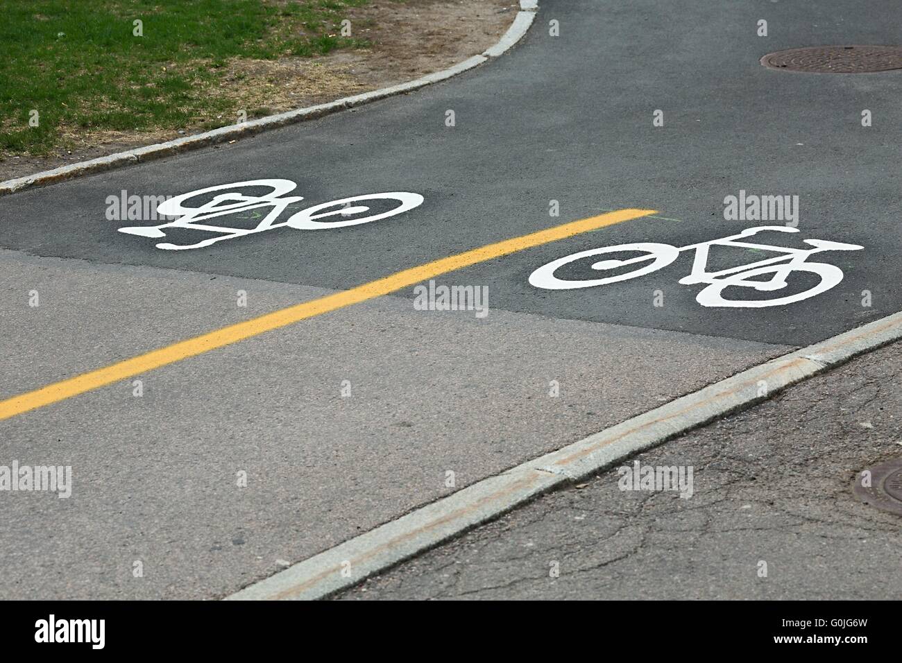 Fahrrad-Lane-Zeichen Stockfoto