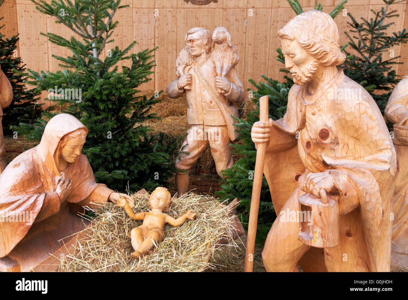 Figuren-Krippe Jesuskind Stockfoto