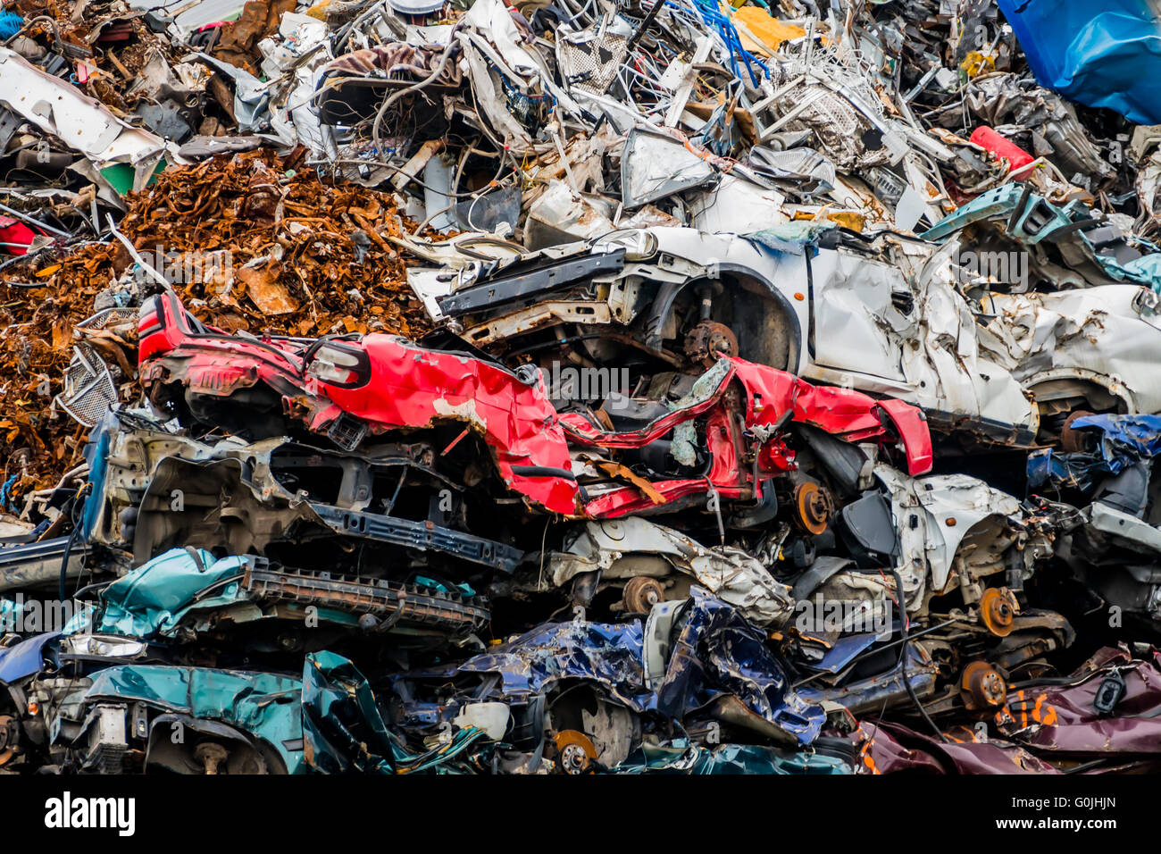 Autos wurden verschrottet Stockfoto