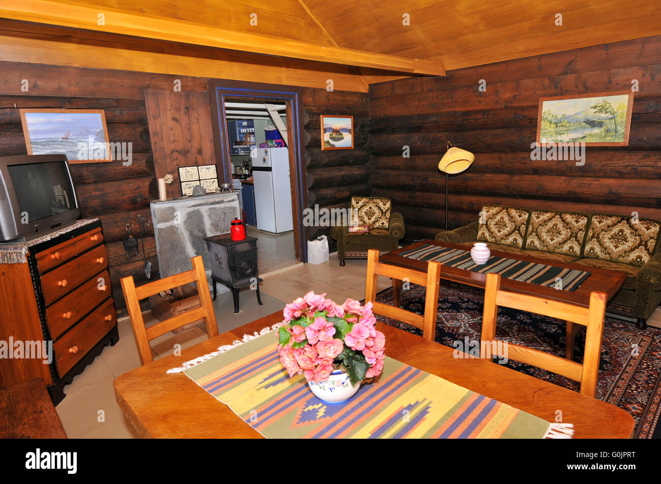 Holzhütte, Ferienhaus, Chalet Holliday, Kabine, Norwegen Stockfoto