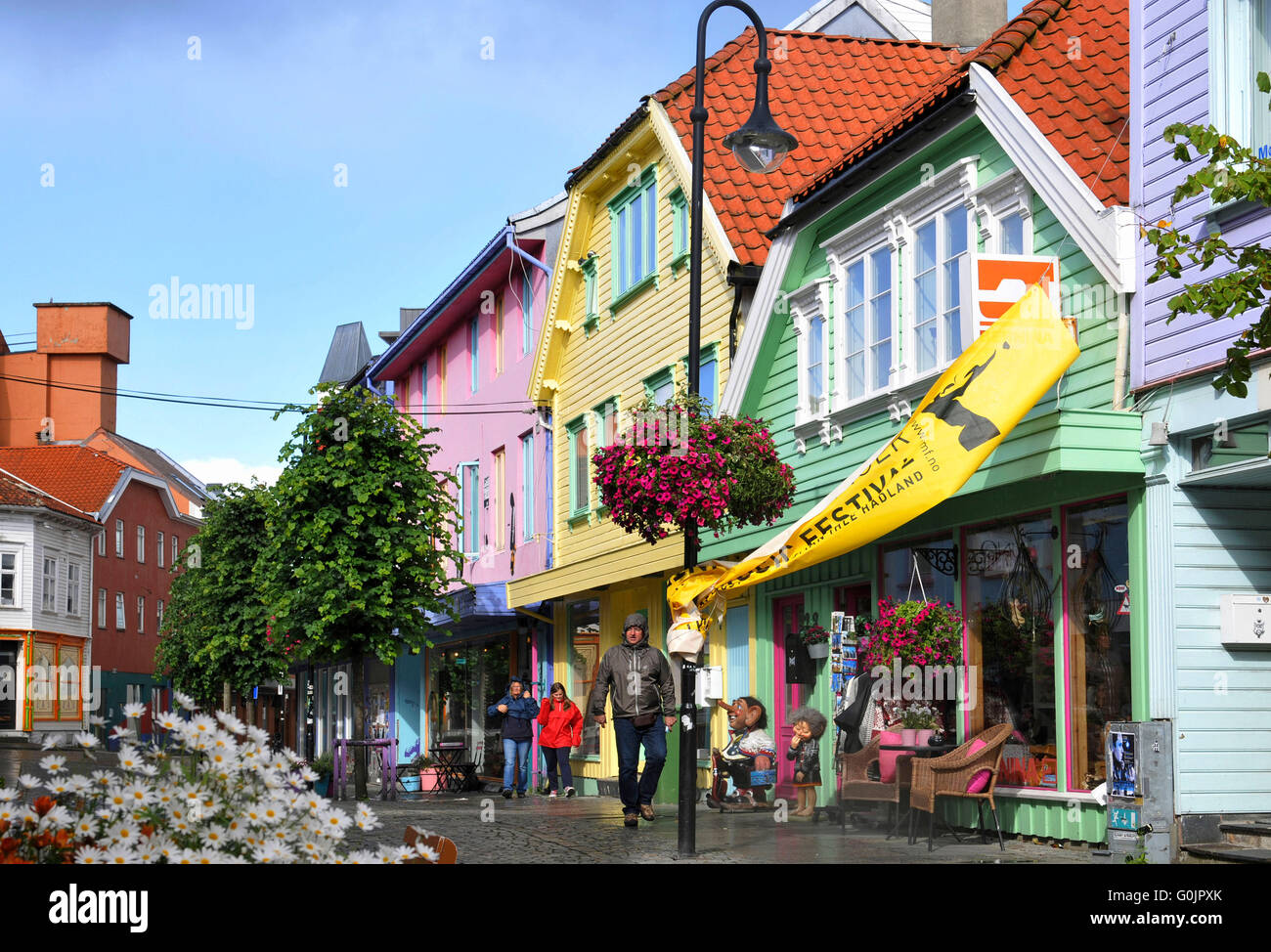 Zentrum, Zentrum, Fußgängerzone, Altstadt, Stavanger, Rogaland, Norwegen Stockfoto