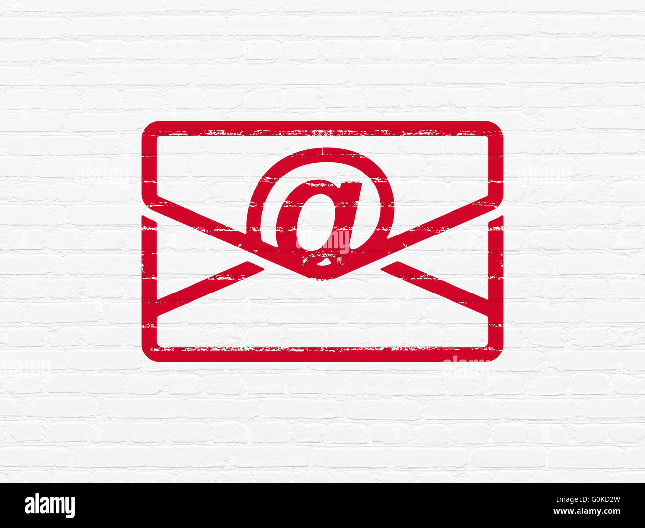 Geschäftskonzept: E-Mail auf Wand Hintergrund Stockfoto