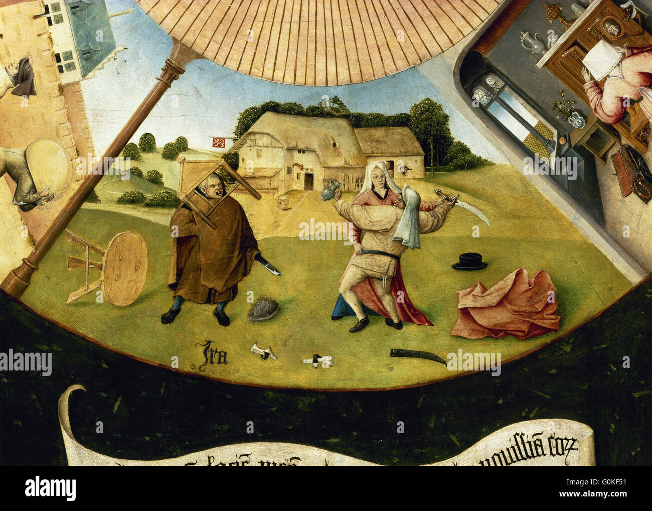 Hieronymus Bosch (c.1450-1516). Niederländischer Maler. Tabelle der sieben Todsünden. Detail des Zornes. Prado-Museum. Madrid. Spanien. Stockfoto