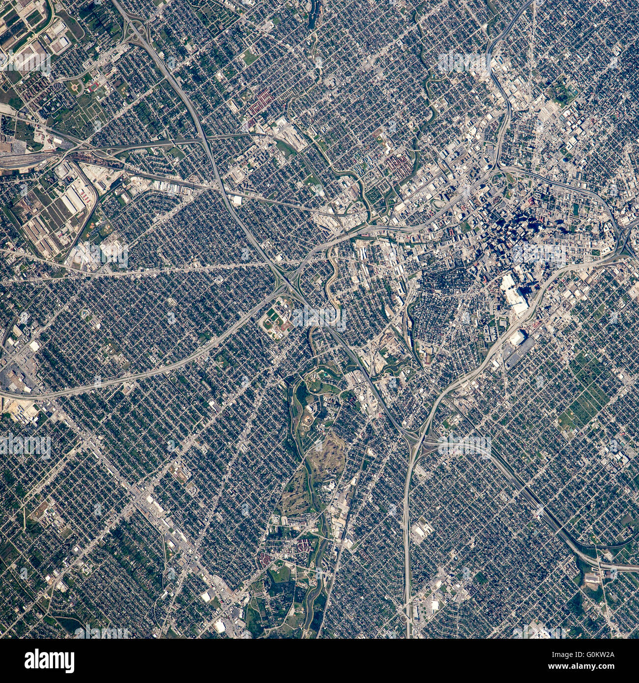 Draufsicht der Erde aus dem Weltraum. Elemente des Bildes von der NASA eingerichtet. Stockfoto