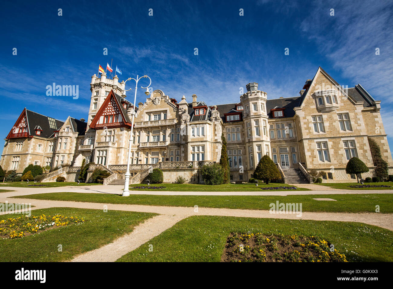 Universidad Internacional Menéndez Pelayo Universität, Palacio und Halbinsel De La Magdalena. Santander Kantabrien, Spanien Europa Stockfoto