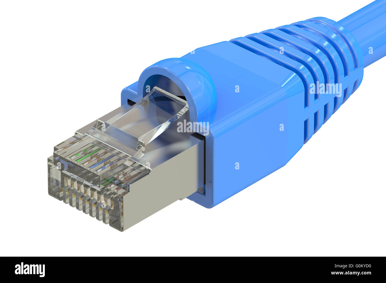Computer-Netzwerk-Kabel, 3D-Rendering isolierten auf weißen Hintergrund Stockfoto