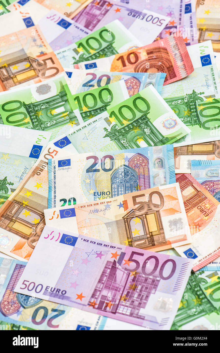 Eurobanknoten. Geld-Hintergrund. Business-Konzept Stockfoto