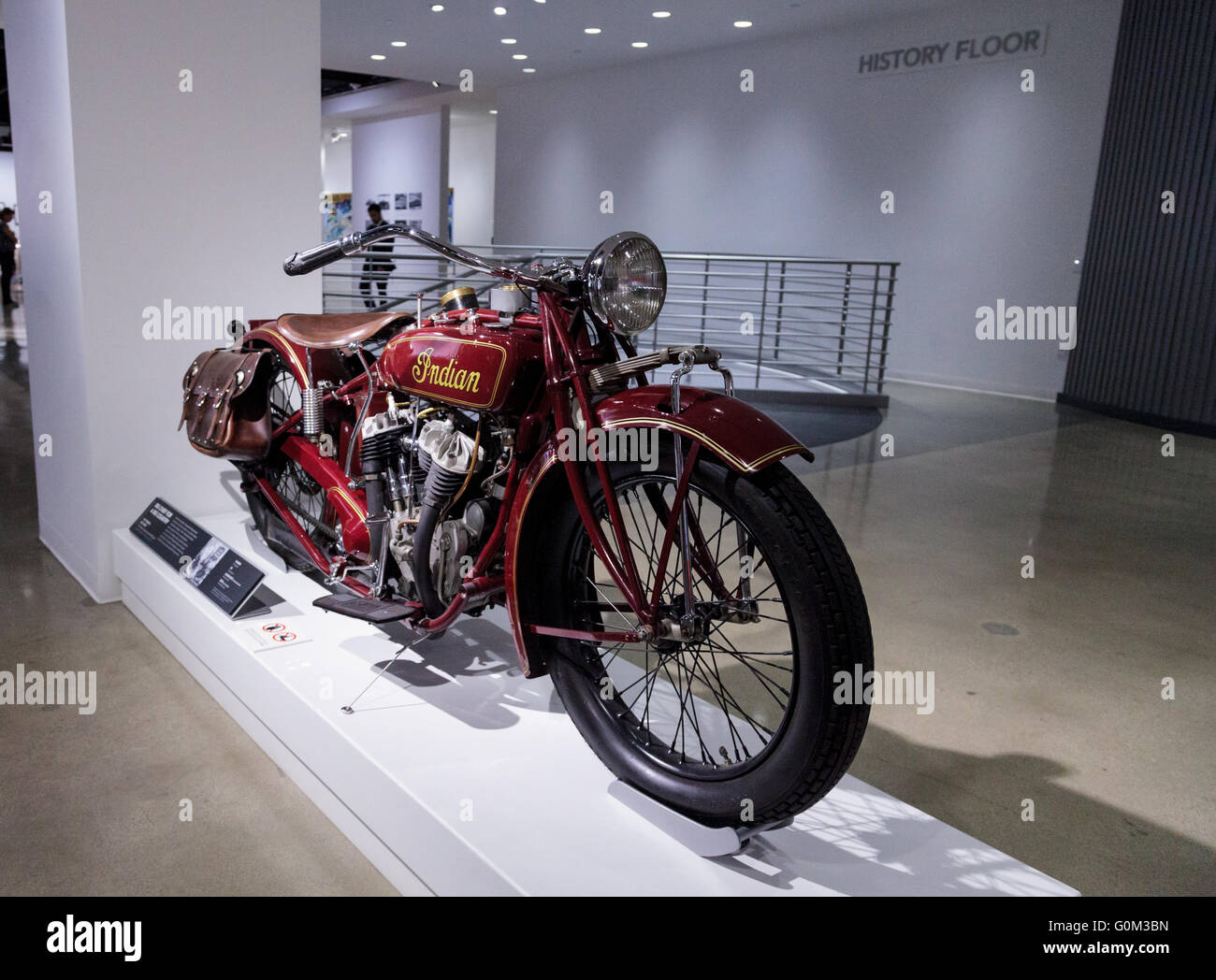 Los Angeles, CA, USA, April 16, 2016:1927 Indian Big Chief Motorrad, ehemals im Besitz von Steve McQueen, heute Teil der Margie Stockfoto