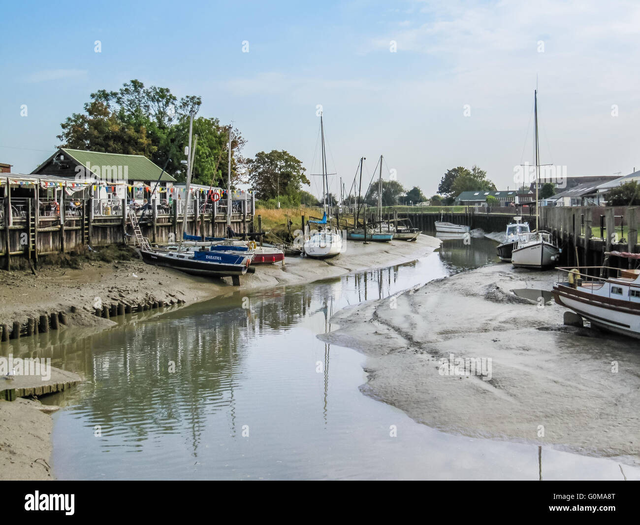 Aktionsbereich Quay und Fluss Tillingham bei Ebbe in Rye, East Sussex, England, Vereinigtes Königreich Stockfoto