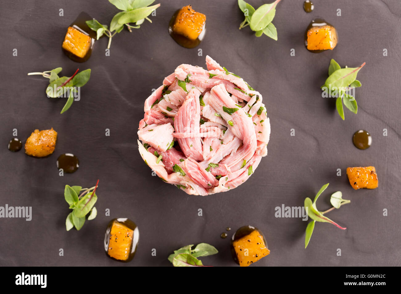 Eingemachte Gammon mit gepfefferter Ananas Stockfoto