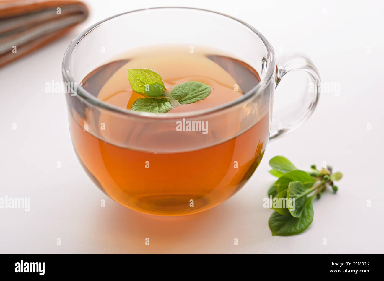 Tasse Tee mit Zitronengras Stockfoto