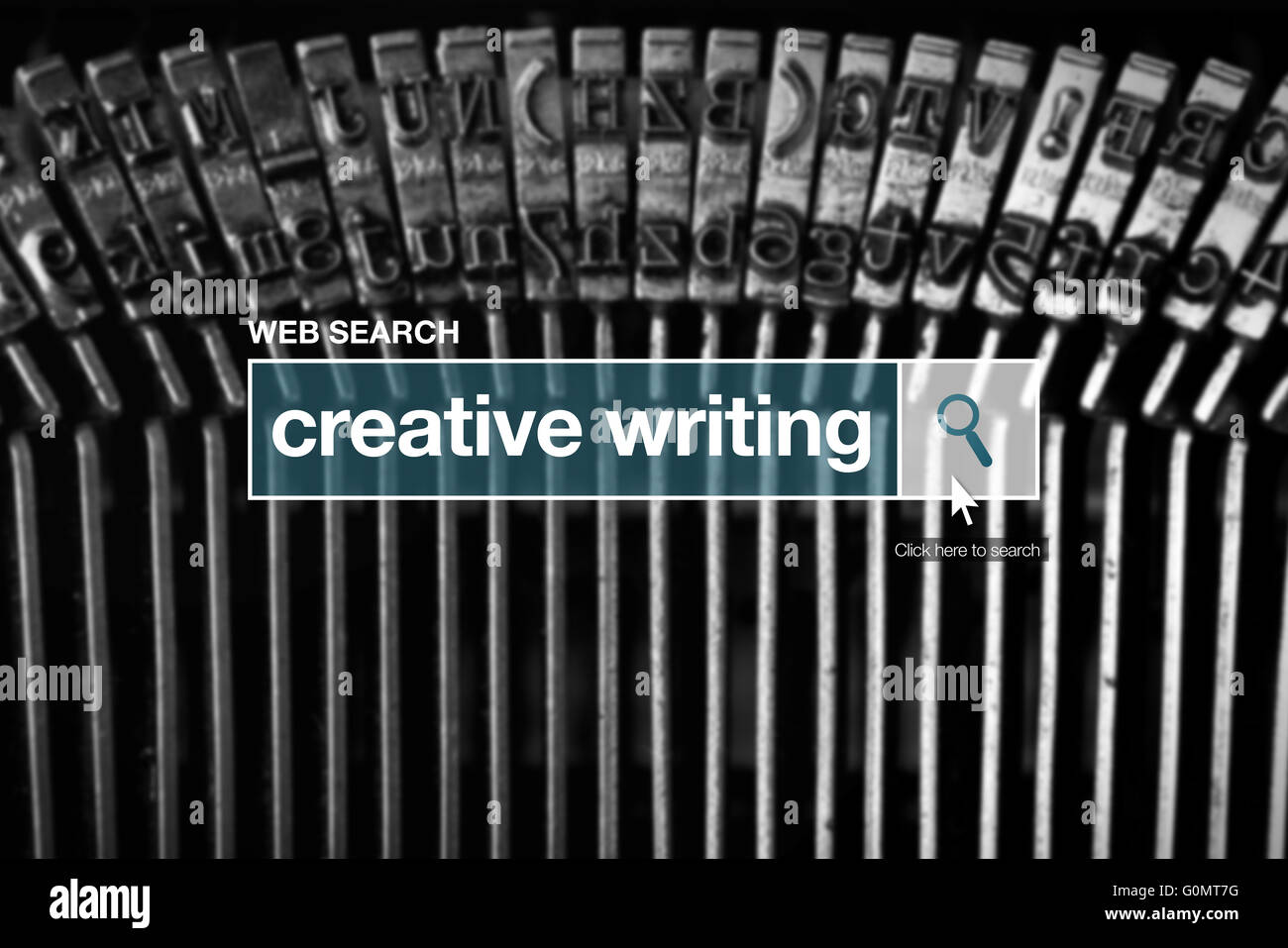 Web Suche Bar Glossarbegriff - kreatives Schreiben Definition im Internet Glossar. Stockfoto