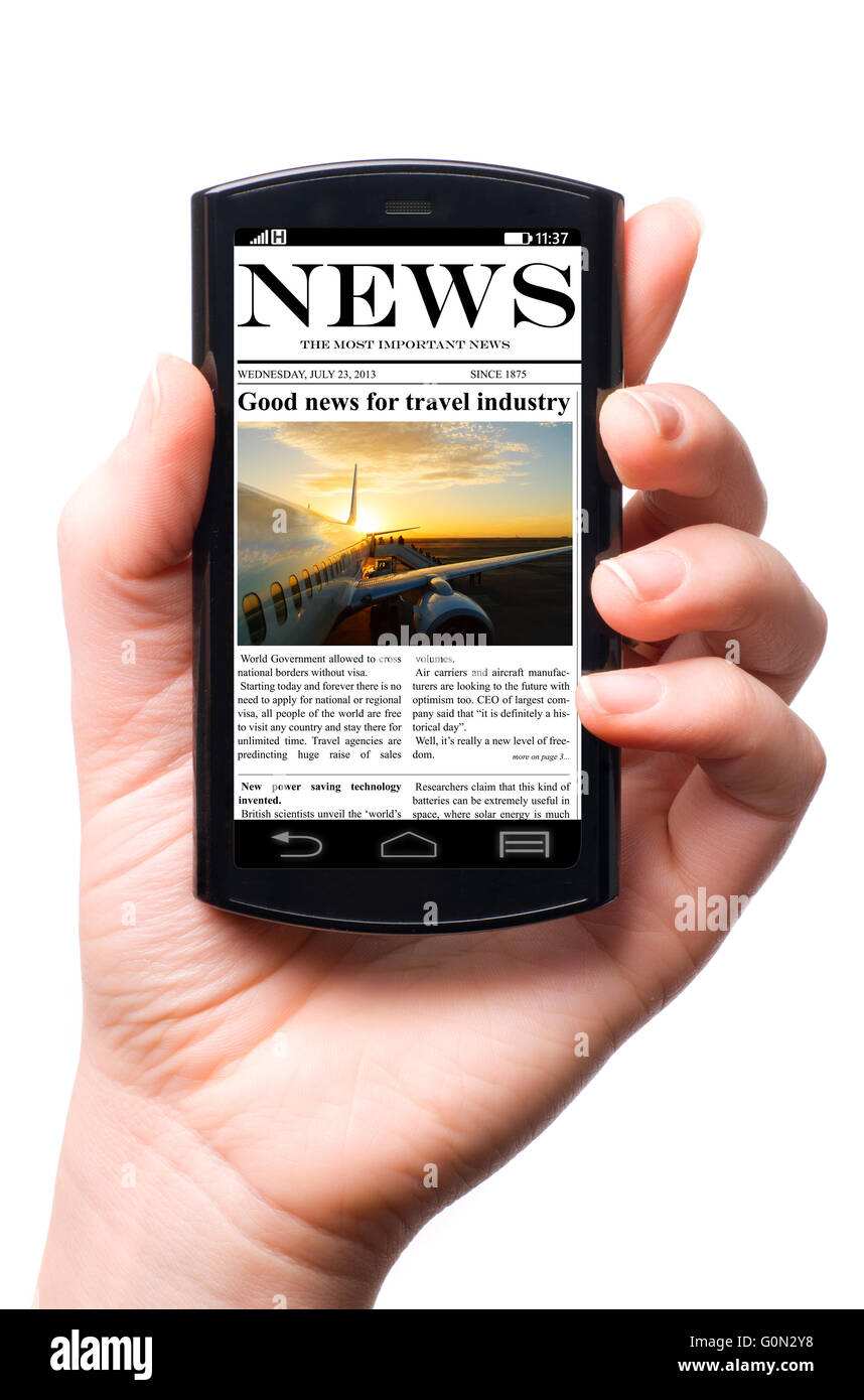 Handy news Stockfoto