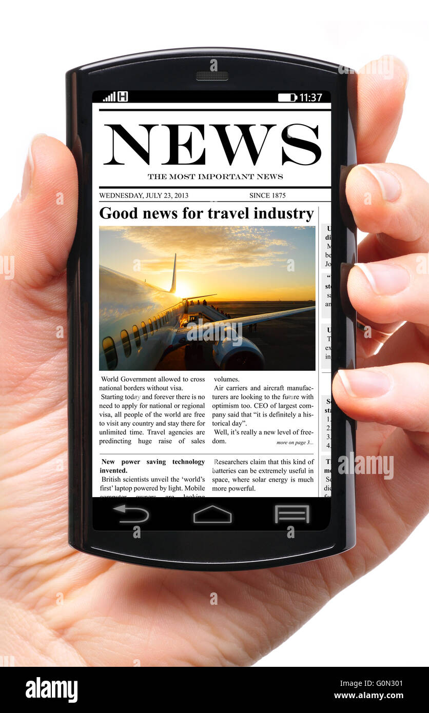 Handy news Stockfoto