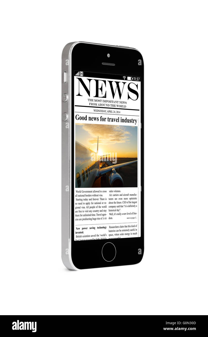 Handy news Stockfoto