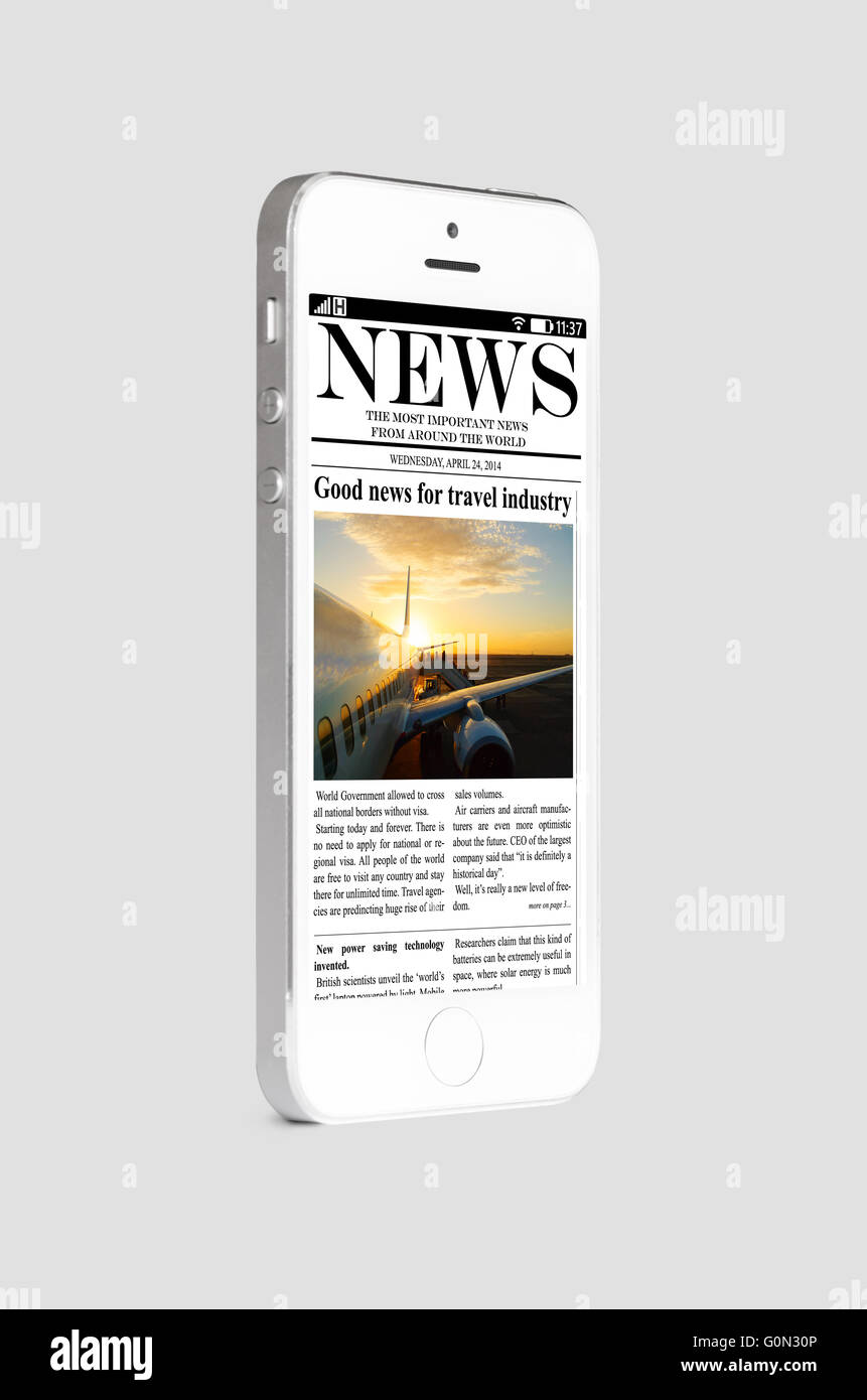 Handy news Stockfoto