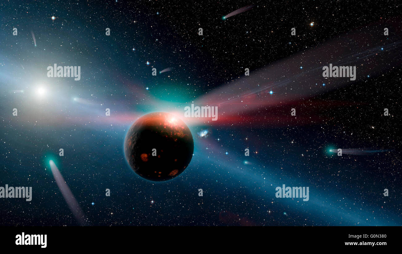 Abstrakte Darstellung von einem Meteor Auswirkungen 3D-Rendering. Stockfoto