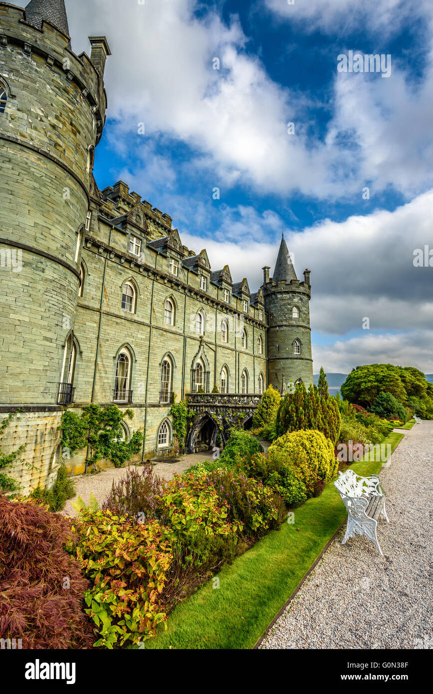 Inveraray Castle in westlichen Schottland, am Ufer des Loch Fyne Stockfoto