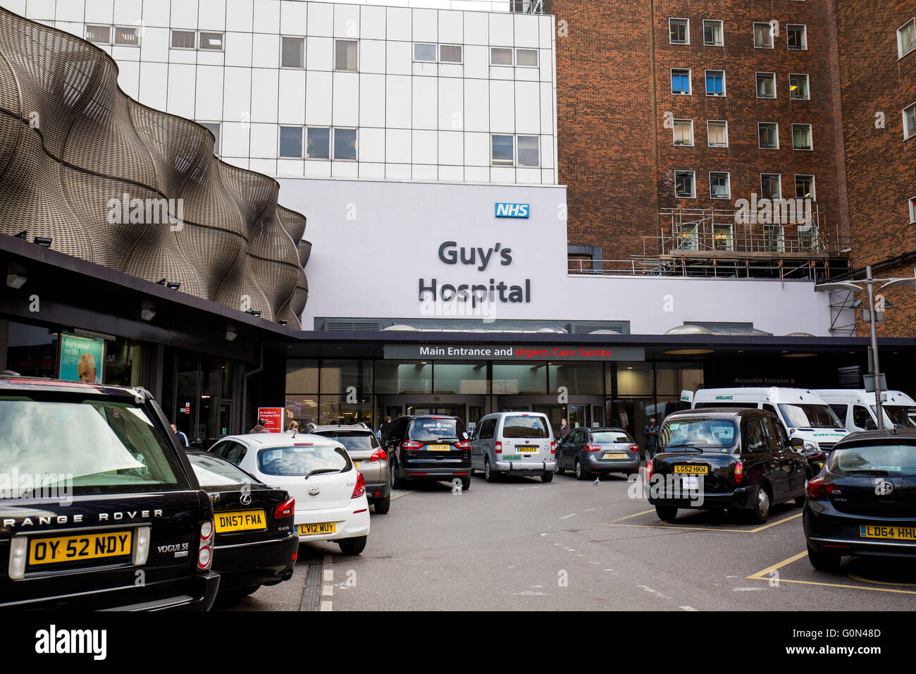 Guy's Hospital Haupteingang GV NHS Stockfotografie Alamy