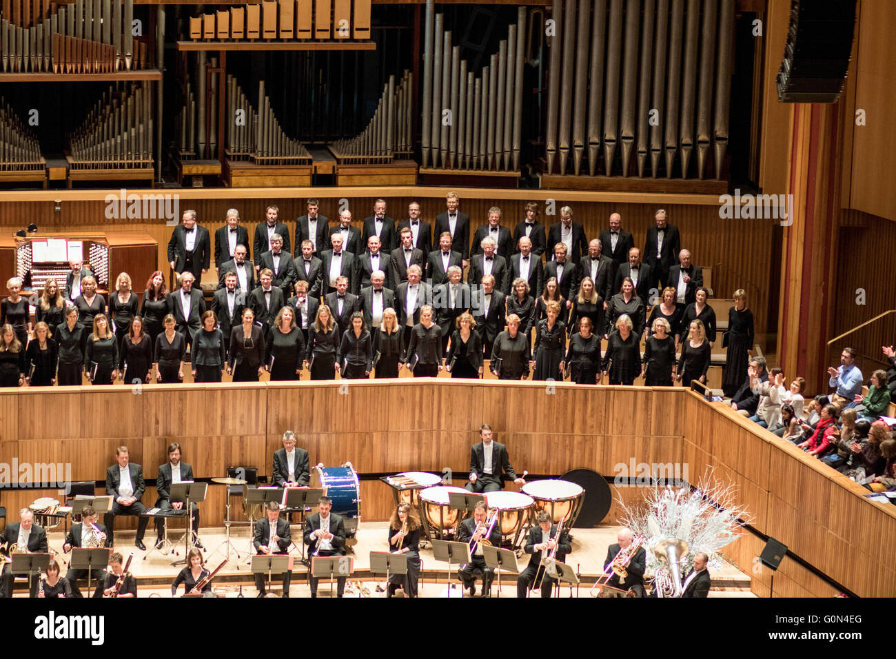 Chor Orchester Händels Messias Royal Festival Hall Stockfoto