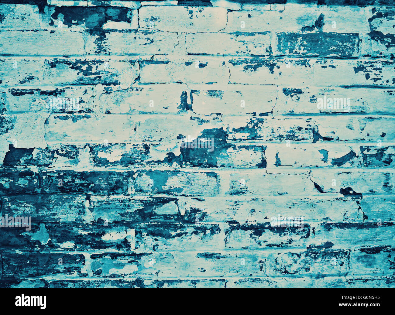 blaue verwitterte Wand Hintergrund Stockfoto