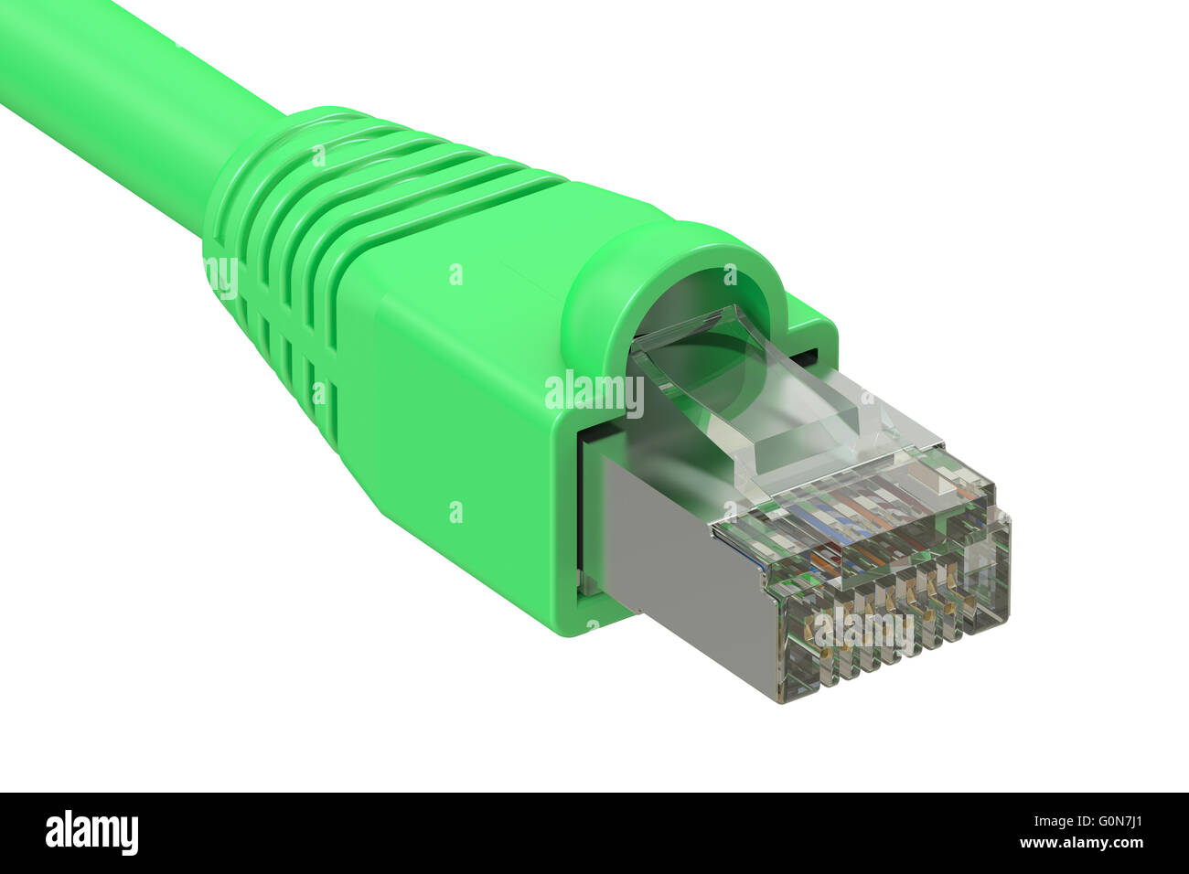 Computer-Netzwerk-Kabel, 3D-Rendering isolierten auf weißen Hintergrund Stockfoto