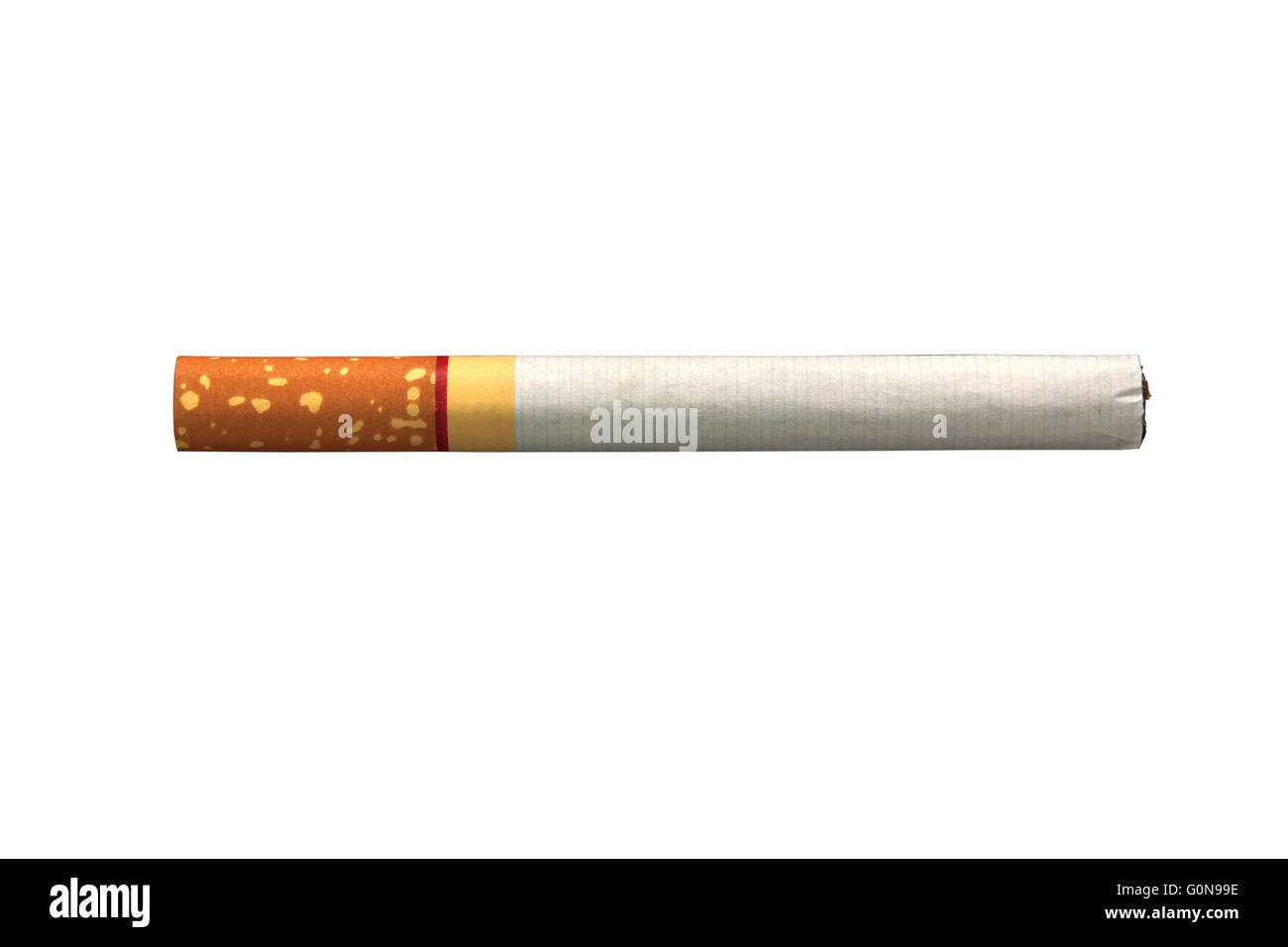 Zigaretten, die isoliert auf weißem Hintergrund und Objekte mit Beschneidungspfade. Wohnung für Design legen. Stockfoto