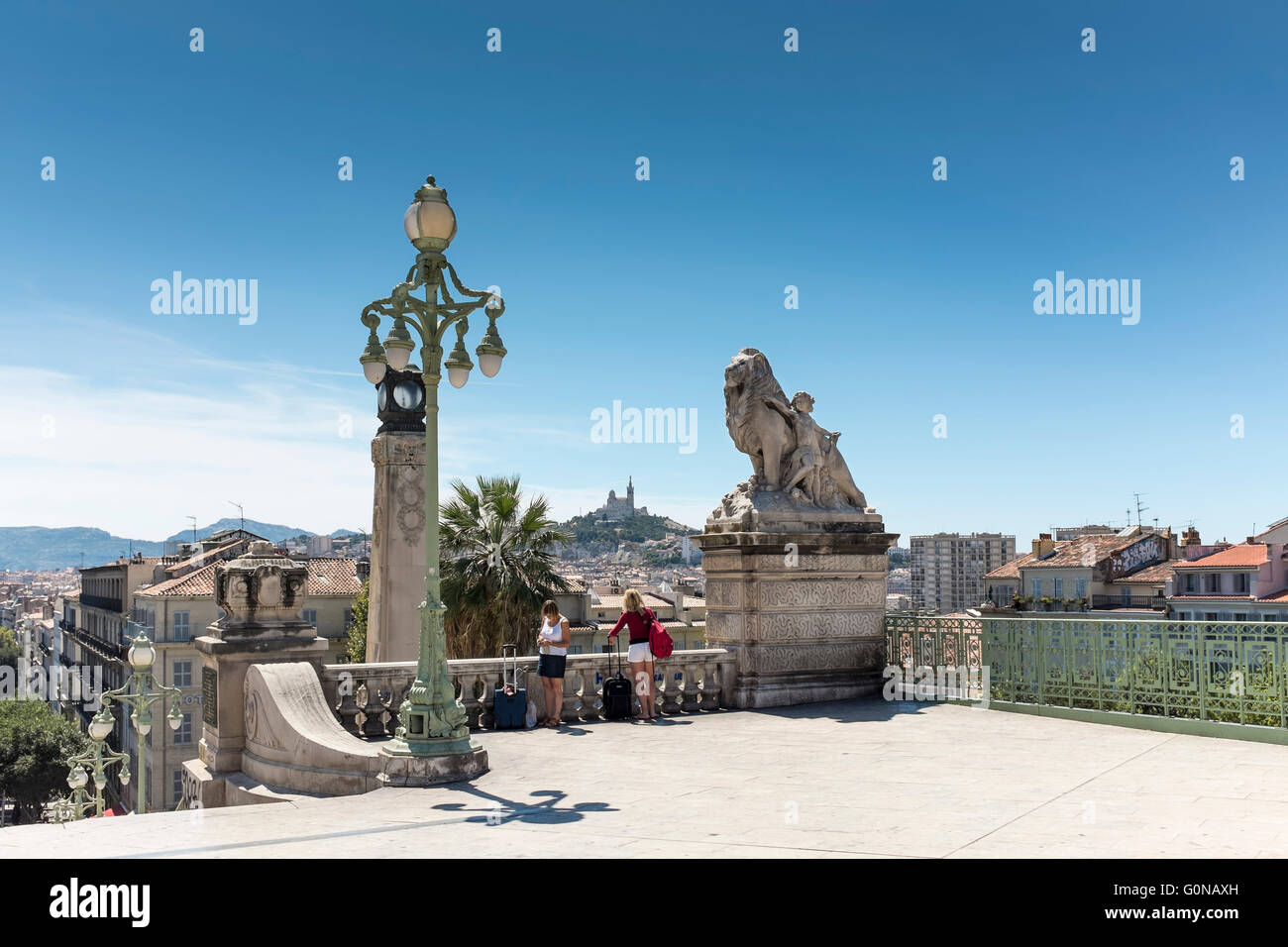 Blick vom Gare de Marseille Saint-Charles Bahnhof, Bouches du Rhone, Provence-Alpes-Cote d ' Azur, Frankreich Stockfoto