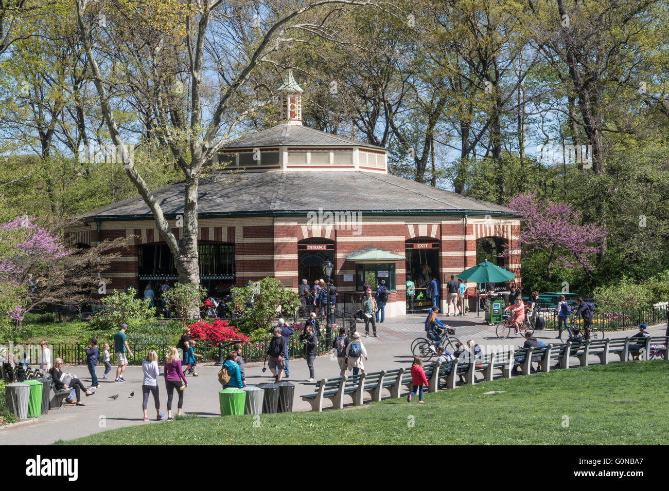 Karussell im Central Park, New York Stockfoto