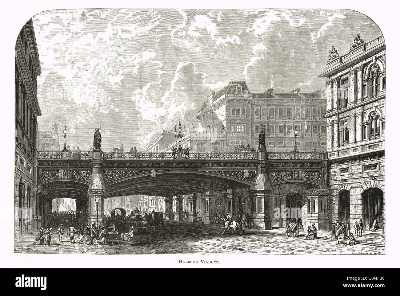 Holborn Viaduct, London, England im 19. Jahrhundert Stockfoto