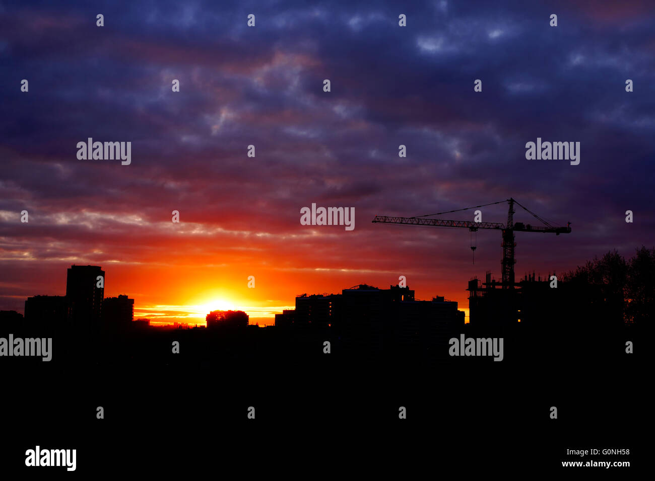 Kann in der Stadt - Abend den Sonnenuntergang. Stockfoto