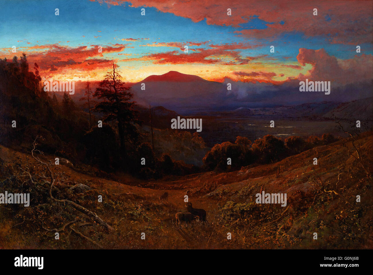 William Keith - Sonnenuntergang am Mount Diablo (Marin Sonnenuntergang) Stockfoto