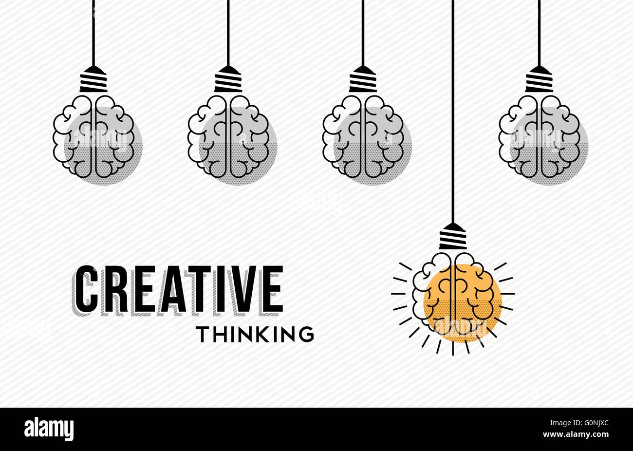 Moderne kreatives Denken Konzeption, Gehirne Mensch in schwarz und weiß mit bunten immer eine Idee. EPS10 Vektor. Stock Vektor