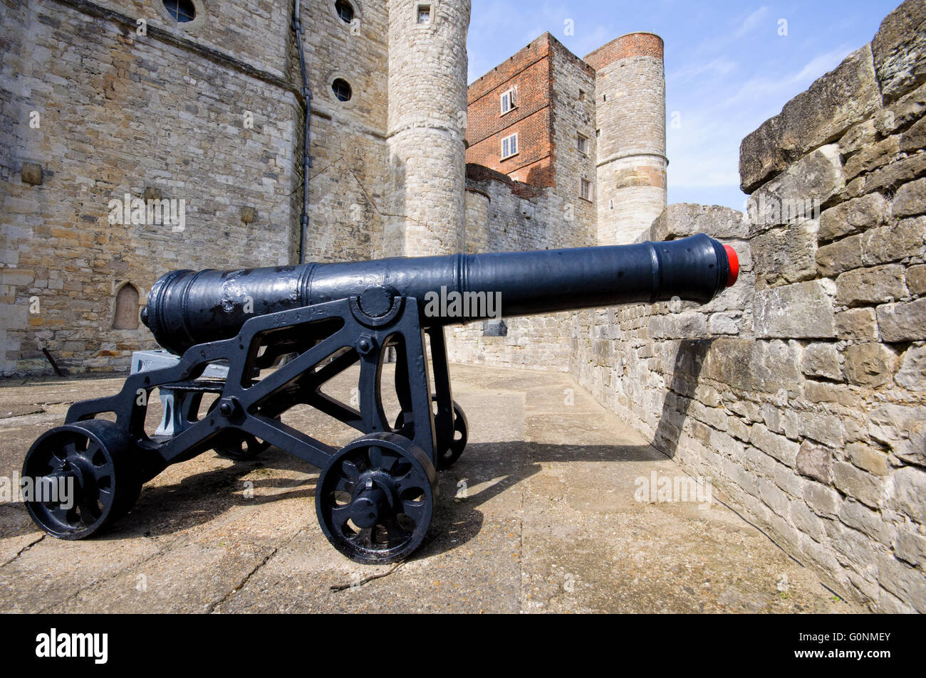 Canon auf Upnor Castle, Kent, England Stockfoto