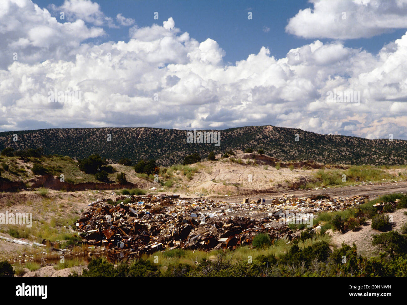 Deponie & Stadt Müllkippe in der Nähe von Truchas; New Mexiko; USA Stockfoto