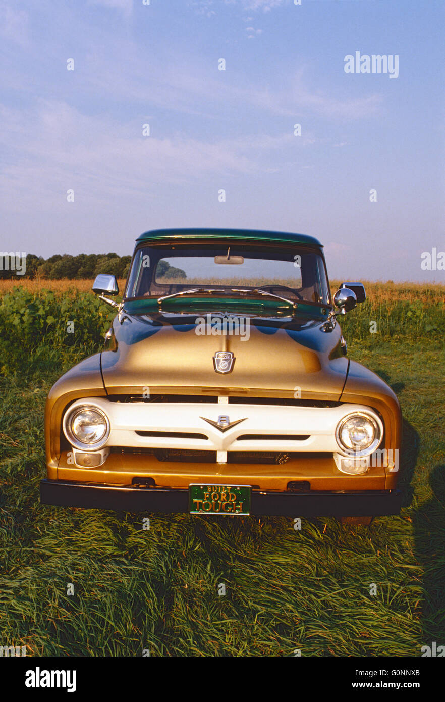 Antik Grün & Gold Ford LKW abholen; Pennsylvania; USA Stockfoto