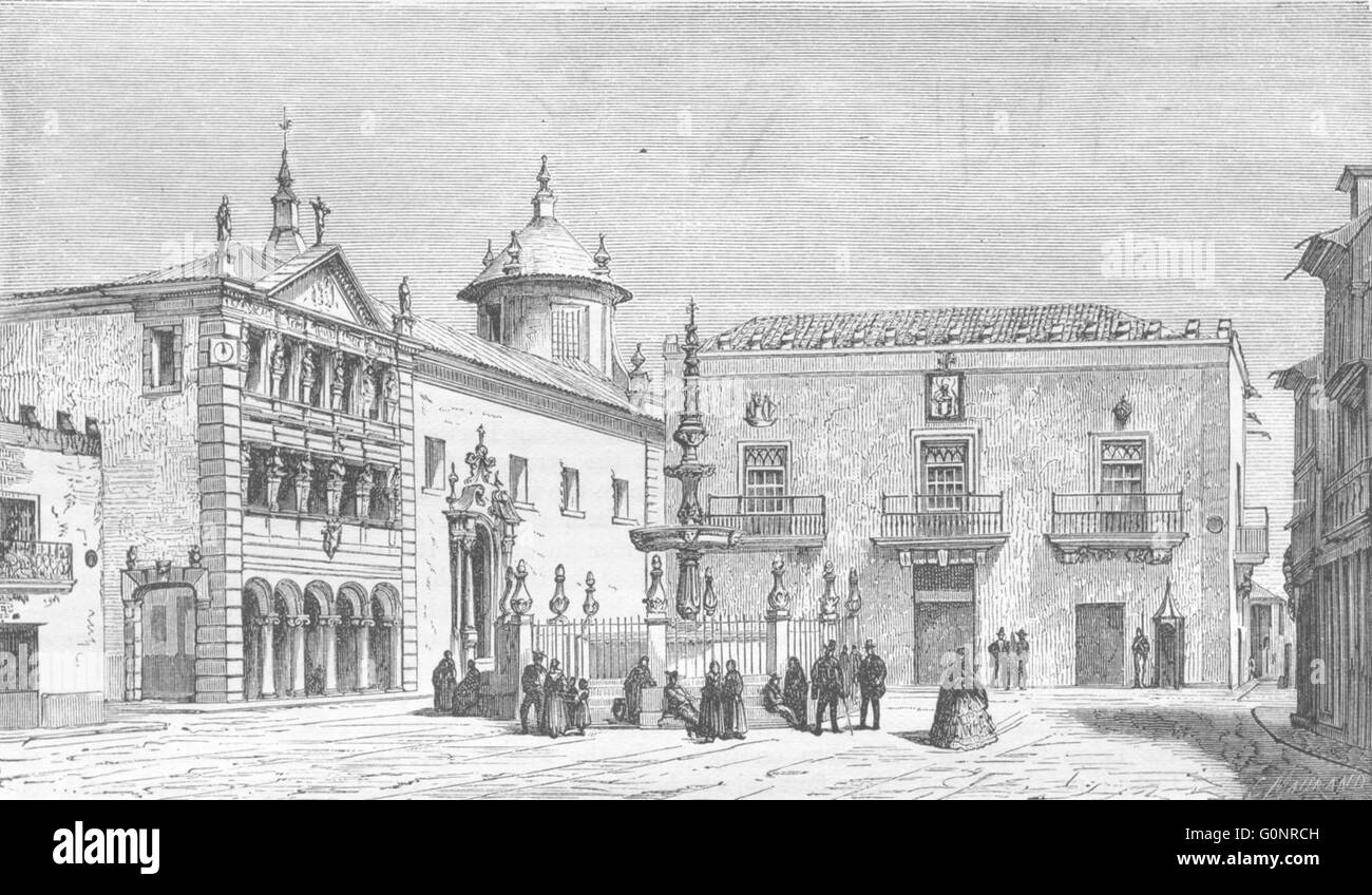PORTUGAL: Vianna Do Castello, antiken print 1871 Stockfoto