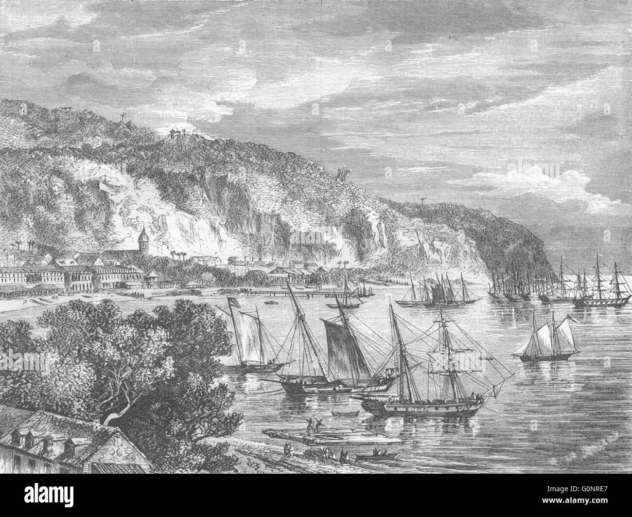 WESTINDIEN: St-Pierre, Martinique, antique print 1871 Stockfoto