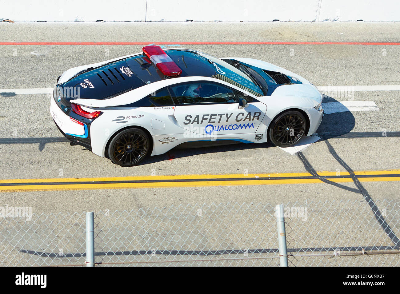 BMW i8 Auto bereitgestellt auf der Long Beach Formel E Grand Prix Sicherheitspraxis. Stockfoto